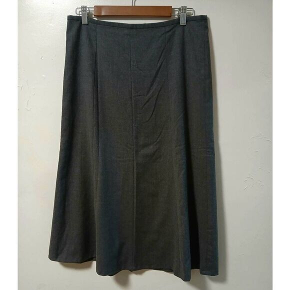 Talbots womens size 8 A/ line maxi gray skirt FINE ITALIAN WOOL ankle length - Picture 1 of 6